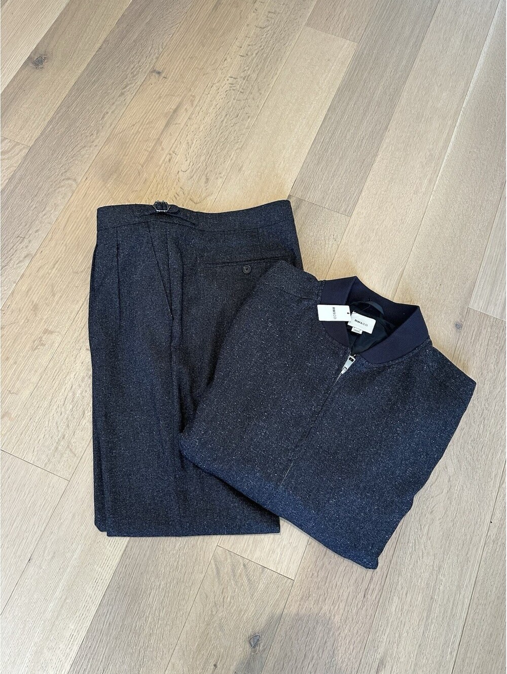 RW & CO Men’s Jacket (L) /Pant (36) Set Dark Grey